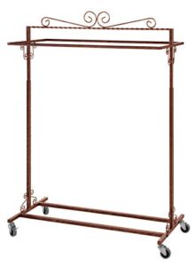 sswbasics boutique cobblestone double-rail rolling clothing rack