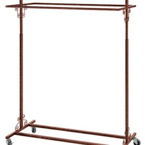 SSWBasics Boutique Cobblestone Double-Rail Rolling Clothing Rack