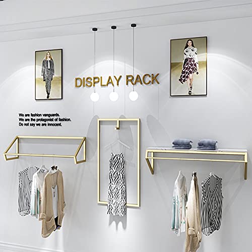 WFDERAN Modern Simple Clothing Store Heavy Duty Metal Display Stand,Wall-Mounted Garment Rack,Clothes Rod,Bathroom Rectangle Hanging Clothes Towel