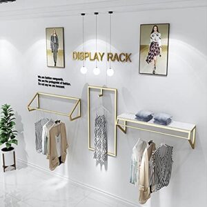 WFDERAN Modern Simple Clothing Store Heavy Duty Metal Display Stand,Wall-Mounted Garment Rack,Clothes Rod,Bathroom Rectangle Hanging Clothes Towel