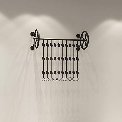 ZHIRONG Industrial Wall Mounted Clothing Rack Black Metal Display Rack for Retail Display/Laundry/Boutique/Clothing Store, 3 Sizes,Set of 5 (Size : 300CM)