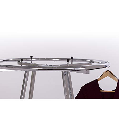 Econoco Display Rack Round – Round Folding Rack, 42” Diameter Folding Round Clothes Rack, Folding Round Garment Rack, Folding Display Rack, Chrome