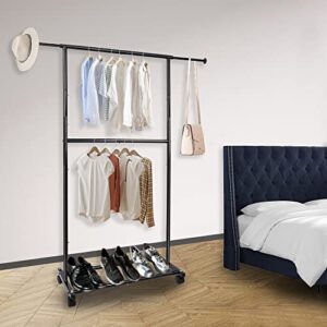 Fishat Double Rod Clothing Garment Rack