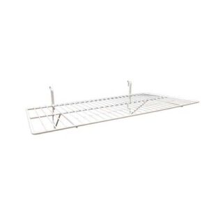 only garment racks white wire slatwall/gridwall shelf 24"l x 12"d