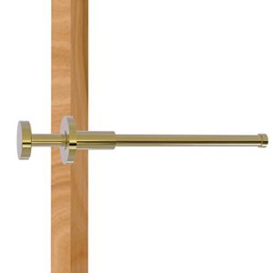 allied brass fresno collection retractable pullout garment rod, unlacquered brass
