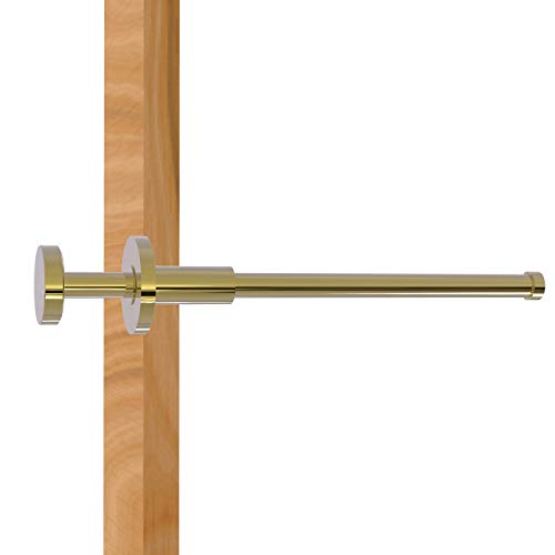 Allied Brass Fresno Collection Retractable Pullout Garment Rod, Unlacquered Brass