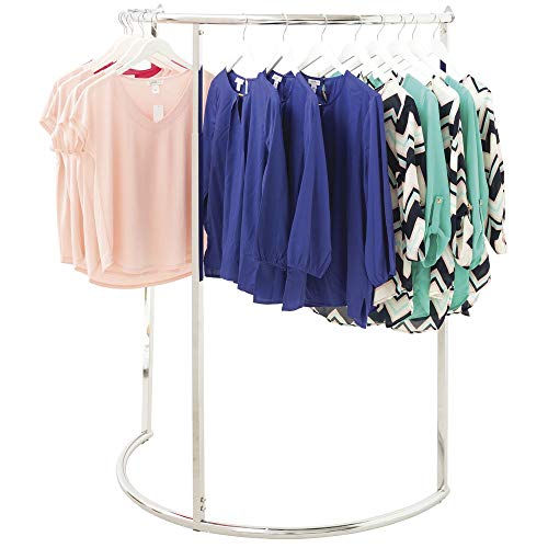 Half Round Clothing Rack Adjustable Height 43" Diameter