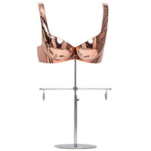 lingerie display stand, underwear suit display mannequin, bra lace bralette hanger tank tops rack, female bust model props shelf for boutiques, retail, online clothing business ( color : rose gold )