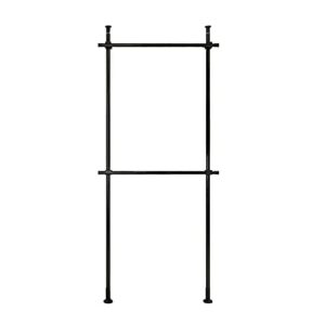 goudergo clothing garment rack double rod type,metal portable coat rack freestanding,black extendable coat racks for hanging clothes,stainless steel,up to 260lbs