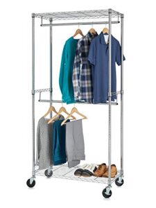 home storage space garment rack - chrome