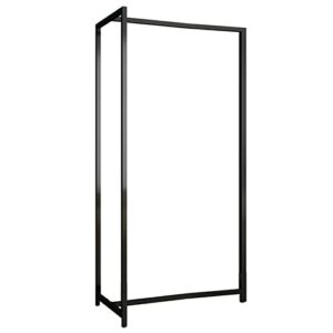 garment rack boutique retail display rack nordic modern clothes rail gold metal clothing rack for hanging clothes floor-standing coat rack for bedroom and living room(size:150x45x160cm,color:black)