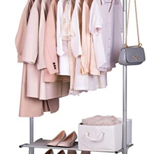 MISSLO 1 Pack 43" Hanging Garment Bags for Storage + 1 Pack 2 Shelves Clothing Racks for Hanging Clothes