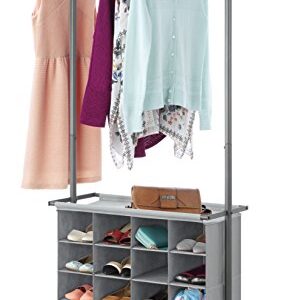 Whitmor 16-Cubby, Gray Garment Rack