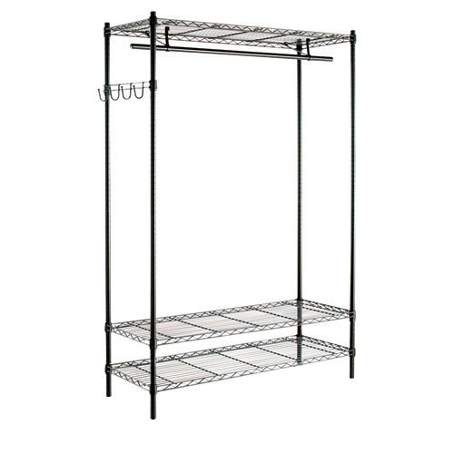 Omega 24" Deep x 24" Wide x 63" High 3 Tier Stationary Black Garment Rack