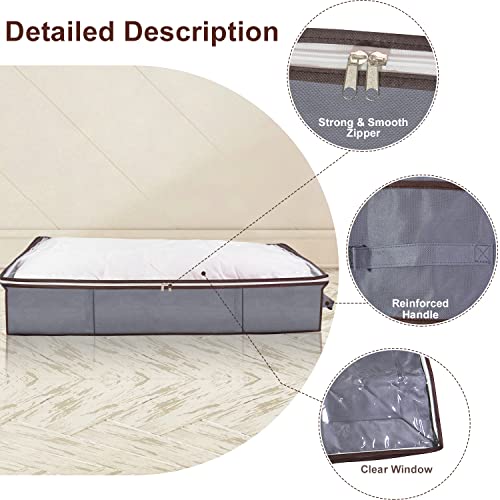 Ragestor ppliessu 65L clothing organizer clothes storage container closet organizer storage bags for clothes under bed storage bin organizer for closet,shelves, basement （4 pack, grey