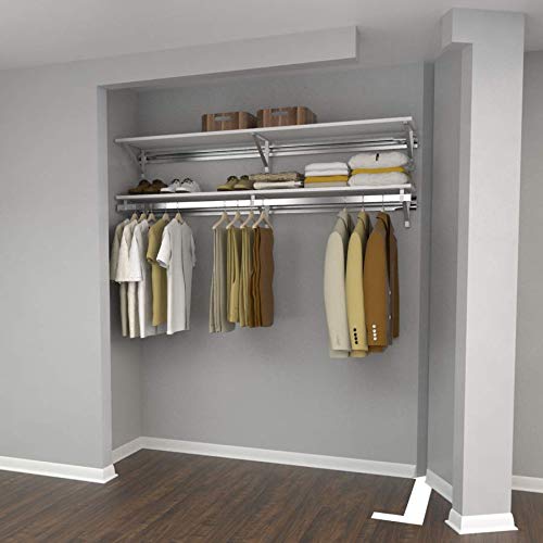 Arrange A Space Arrrange a Space RCMAY Better 36" Top Single Shelf/Hang Rod Kit White Closet System