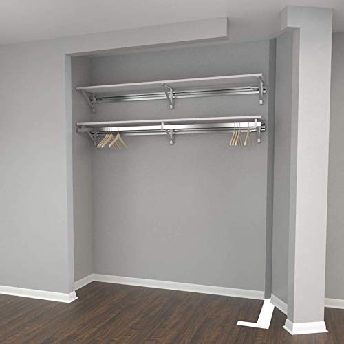 Arrange A Space Arrrange a Space RCMAY Better 36" Top Single Shelf/Hang Rod Kit White Closet System