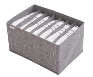 wardrobe clothes organizer 7 grids, clothes storage & clothing organizer for jeans pants & t-shirts (grey)