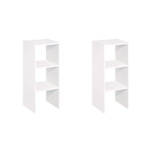 closetmaid 895300 decorative home stackable 2-cube organizer storage 31-inch, white (2 pack)