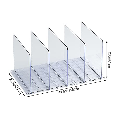 Creahappy 5pcs Shelf Dividers for Closet Shelf Organizer with Base Shelf Closet Organization Adjustable Cabinets Shelf Vertical Purse Separator Closet Bookshelf for Organization in Bedroom Office