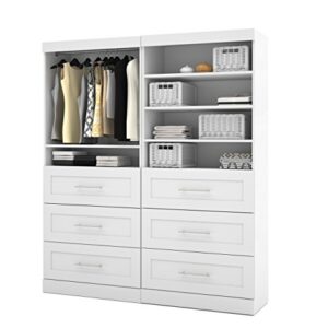 Bestar Pur Closet Organizer with Drawers in White, 72W