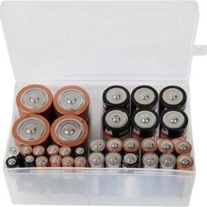 Battery Storage Caddy | Organize Multi Sized Spare Batteries | See-Through Plastic Container (1)