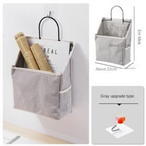 xinzhilei@Wall Hanging Storage Bag, Waterproof Over The Door Closet Organizer Hanging Pocket Linen Cotton Organizer Box Containers for Bedroom, Bathroom (Grey)