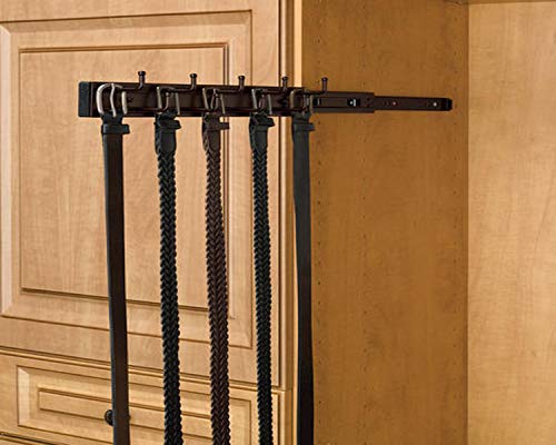 Pull Out Belt Rack Closet Storage System | Accessible, Durable & Reversible | Oil Rubbed Bronze, Steel