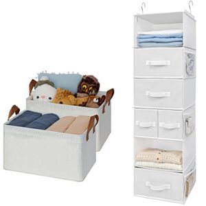 granny says bundle of 1-pack hanging shelf organizer & 2-pack linen closet organize bins
