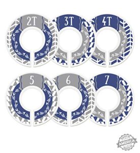 modish labels toddler child closet dividers, closet organizers, toddler size dividers, young child size dividers, boy, woodland, arrow, tribal, navy blue, gray, grey (toddler/child)