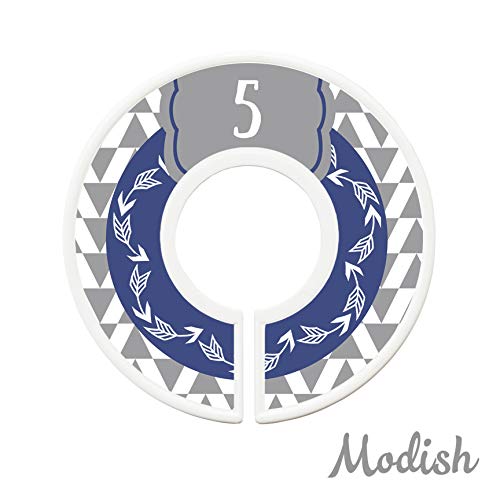 Modish Labels Toddler Child Closet Dividers, Closet Organizers, Toddler Size Dividers, Young Child Size Dividers, Boy, Woodland, Arrow, Tribal, Navy Blue, Gray, Grey (Toddler/Child)