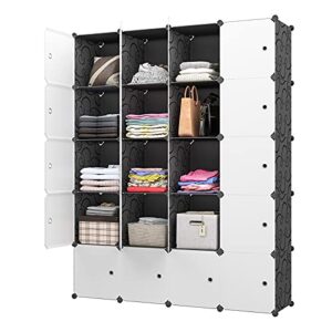 kousi large cube storage - (20 cubes) organizer shelves clothes dresser closet storage organizer cabinet shelving bookshelf toy organizer (56"x18"x70")