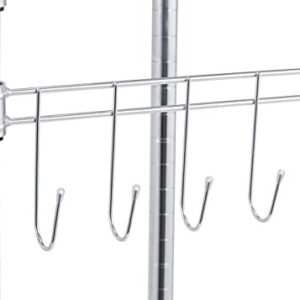 TRINITY EcoStorage Rolling Garment Rack with Shelves Hooks for Clothing Storage for Bedroom, Closet Organization, Entryway, and More, Chrome, 41” W x 14” D x 76” H