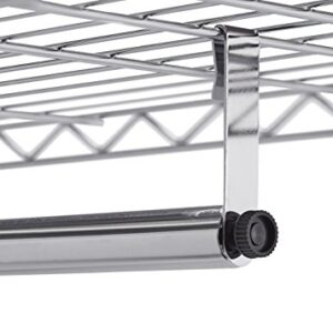 TRINITY EcoStorage Rolling Garment Rack with Shelves Hooks for Clothing Storage for Bedroom, Closet Organization, Entryway, and More, Chrome, 41” W x 14” D x 76” H