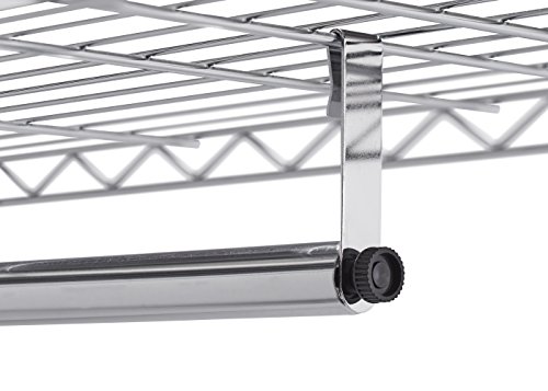 TRINITY EcoStorage Rolling Garment Rack with Shelves Hooks for Clothing Storage for Bedroom, Closet Organization, Entryway, and More, Chrome, 41” W x 14” D x 76” H