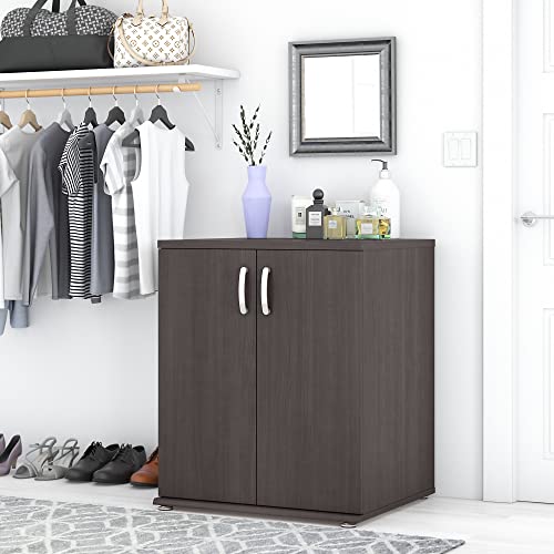 Bush Business Furniture Universal Storage Closet Organizer with Doors and Shelves, Storm Gray