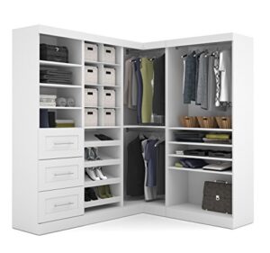 bestar pur walk-in closet organizer in white, 83w