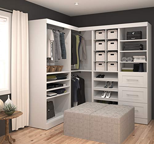 Bestar Pur Walk-in Closet Organizer in White, 83W