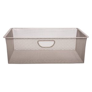 closet culture by knape & vogt 7.28 in. h x 16.65 in. w x 21.56 in. d wire mesh basket in champagne nickel