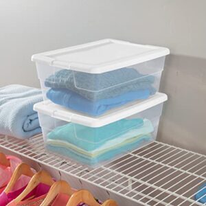 Sterilite 16 Quart Stackable Clear Plastic Storage Tote Container with Opaque Latching Lid for Home and Office Organization, Clear (36 Pack)