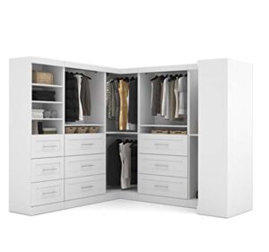 bestar pur walk-in closet organizer set in white, 161w