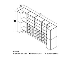 Bestar Pur Walk-in Closet Organizer Set in White, 161W