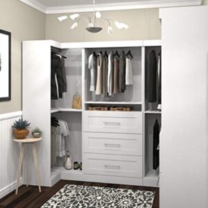 Bestar Pur Walk-in Closet Organizer Set in White, 161W