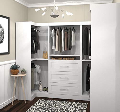 Bestar Pur Walk-in Closet Organizer Set in White, 161W