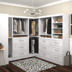 Bestar Pur Walk-in Closet Organizer Set in White, 161W