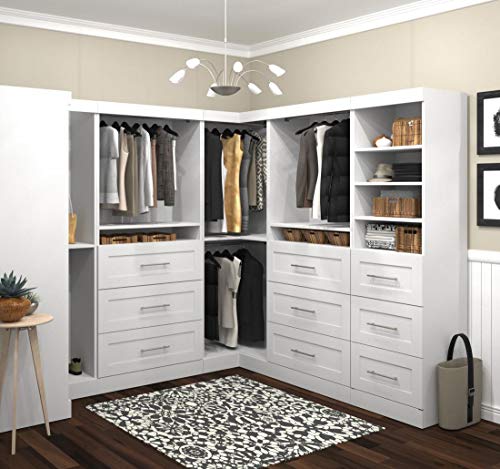 Bestar Pur Walk-in Closet Organizer Set in White, 161W