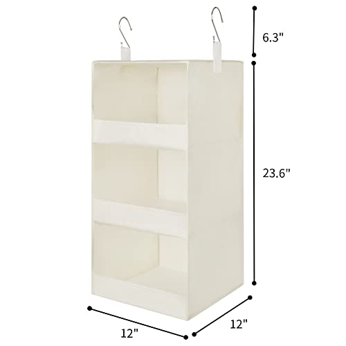 GRANNY SAYS Bundle of 1-Pack Hanging Closet Shelves & 3-Pack Durable Storage Bins