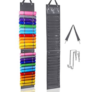 48 compartments vinyl storage organizer, detacheable with zipper, wall organizer, office organizer, closet organizer and storage, dark grey