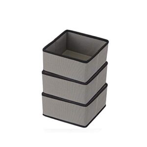 ybm home foldable cube storage bin basket container, great tote organizer for closet, drawer, dresser and home organization, gray with black trim (3, small)