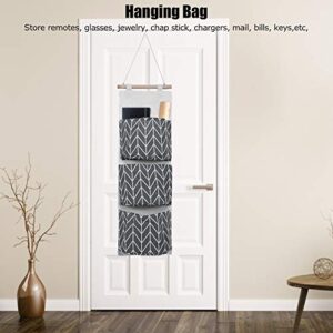 2PCS Wall Closet Hanging Storage Bag Wardrobe Organizer Toys Container Pocket Pouch Decor Hanging Storage Pouches for Bedroom Bathroom(Grey)
